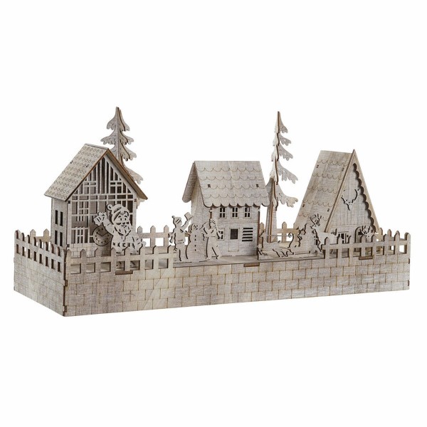 Χριστουγεννιάτικο Στολίδι DKD Home Decor Ξύλο Σπίτια (45 x 15 x 20 cm)