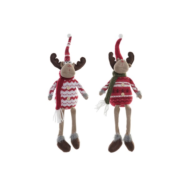 Χριστουγεννιάτικο Στολίδι DKD Home Decor πολυεστέρας Τάρανδος (12 x 9 x 50 cm) (x2)