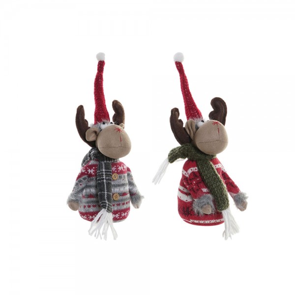 Χριστουγεννιάτικο Στολίδι DKD Home Decor πολυεστέρας Τάρανδος (2 pcs) (13 x 15 x 28 cm)