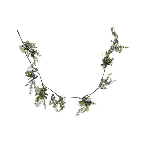 Χριστουγεννιάτικο στεφάνι DKD Home Decor Βακκίνια Μέταλλο Λιλά Πράσινο PVC (15 x 10 x 150 cm)