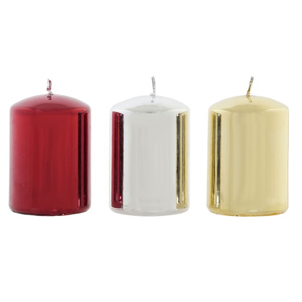 Κερί DKD Home Decor Χριστουγεννιάτικο στεφάνι (7 x 7 x 11 cm) (3 Μονάδες)