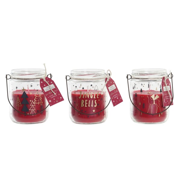 Κερί DKD Home Decor Χριστουγεννιάτικο στεφάνι (7,5 x 7,5 x 9 cm) (3 Μονάδες)
