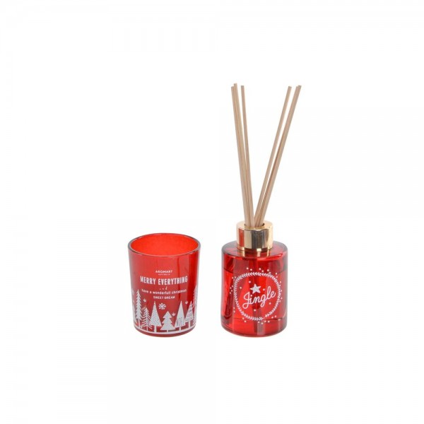 Σετ Αρωματικά κεριά DKD Home Decor Κρυστάλλινο Χριστουγεννιάτικο στεφάνι Κερί (60 ml)