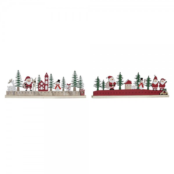 Εορταστικό Ημερολόγιο DKD Home Decor Ξύλο (2 pcs) (40 x 3 x 13 cm)