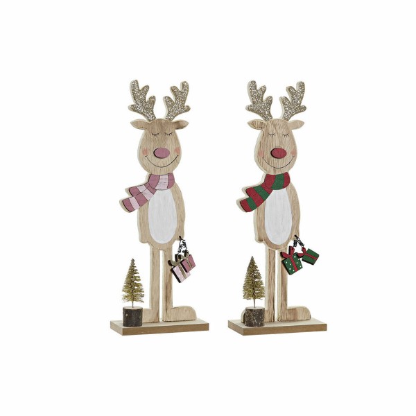 Χριστουγεννιάτικο Στολίδι DKD Home Decor Ξύλο Τάρανδος (11 x 5 x 30 cm) (2 pcs)