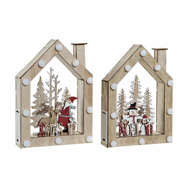 Χριστουγεννιάτικο Στολίδι DKD Home Decor Ξύλο Άη Βασίλης (2 pcs) (15.5 x 4 x 22 cm)