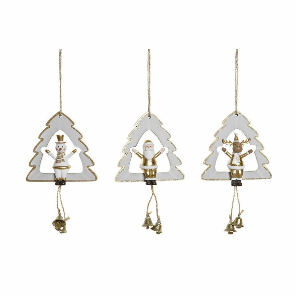 Χριστουγεννιάτικο Στολίδι DKD Home Decor Δέντρο Ξύλο Σχοινί (3 pcs) (11 x 4 x 21 cm)