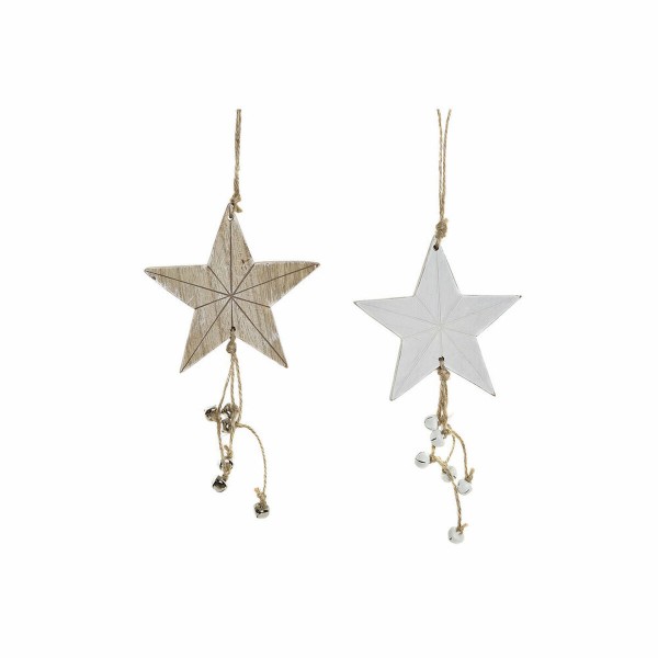 Χριστουγεννιάτικο Στολίδι DKD Home Decor Ξύλο Σχοινί Αστέρι (11 x 1 x 20 cm) (2 pcs)