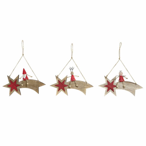 Χριστουγεννιάτικο Στολίδι DKD Home Decor Ξύλο Σχοινί Αστέρι (21 x 3 x 15 cm) (3 pcs)