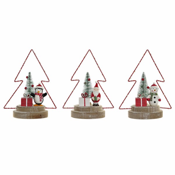 Χριστουγεννιάτικο Στολίδι DKD Home Decor Δέντρο Μέταλλο Ξύλο (17 x 11 x 21 cm) (3 pcs)