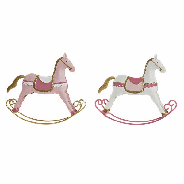 Χριστουγεννιάτικο Στολίδι DKD Home Decor Άλογο Μέταλλο (20 x 5 x 18 cm) (2 pcs)