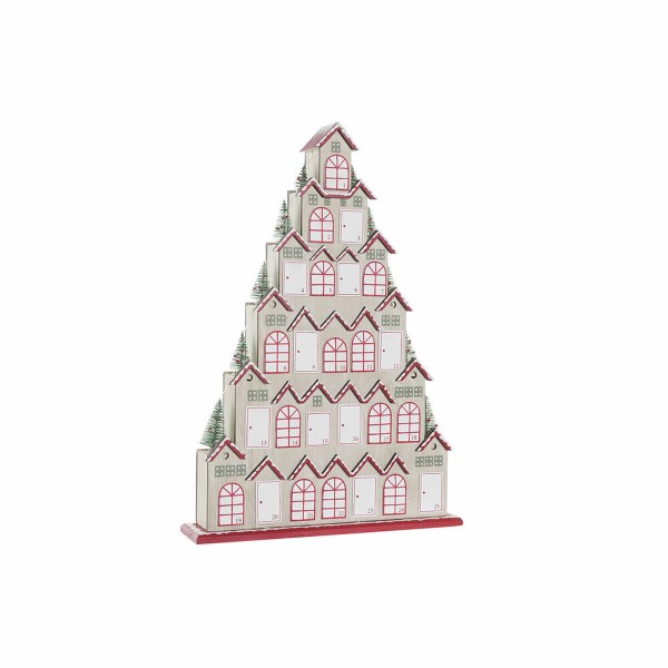 Εορταστικό Ημερολόγιο DKD Home Decor Ξύλο Σπίτια (37 x 8 x 53 cm)