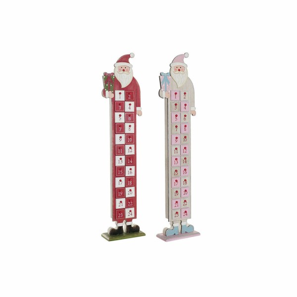 Εορταστικό Ημερολόγιο DKD Home Decor Ξύλο Άη Βασίλης (2 pcs) (14 x 7 x 64 cm)