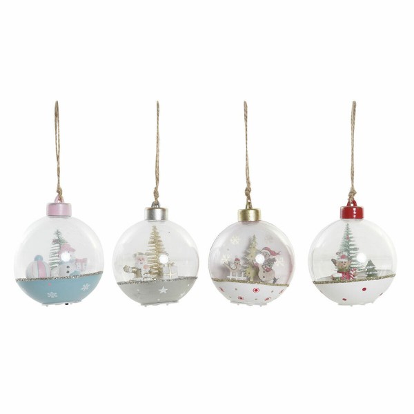 Χριστουγεννιάτικη μπάλα DKD Home Decor PVC Άη Βασίλης (4 pcs) (8 x 8 x 9 cm)