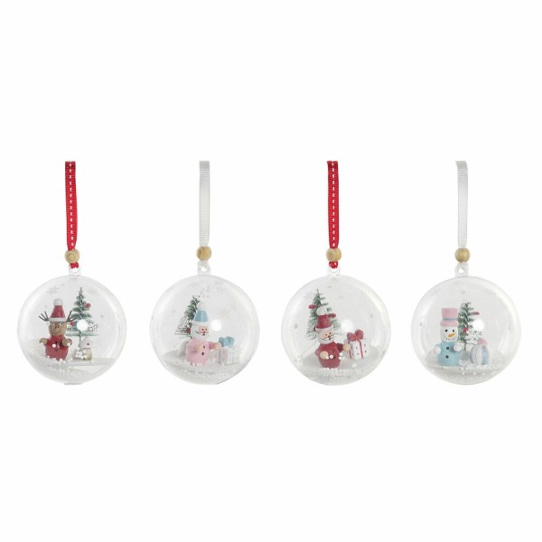 Χριστουγεννιάτικη μπάλα DKD Home Decor PVC Άη Βασίλης (4 pcs) (7 x 7 x 7.5 cm)