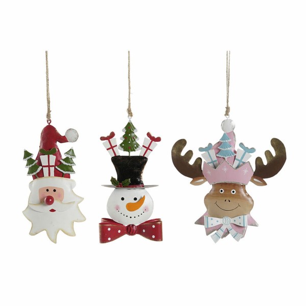 Χριστουγεννιάτικο Στολίδι DKD Home Decor Μέταλλο Άη Βασίλης (3 pcs) (16 x 3 x 18 cm)