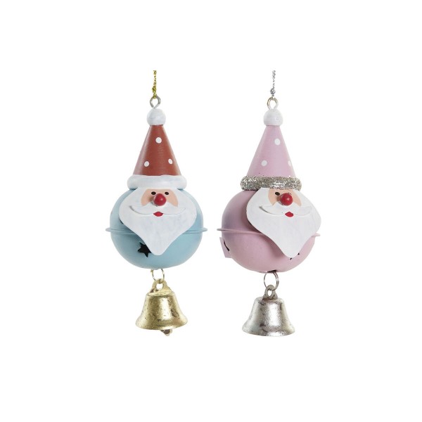 Χριστουγεννιάτικο Στολίδι DKD Home Decor Μέταλλο Άη Βασίλης Campanilla (5 x 6 x 11,5 cm) (x2)