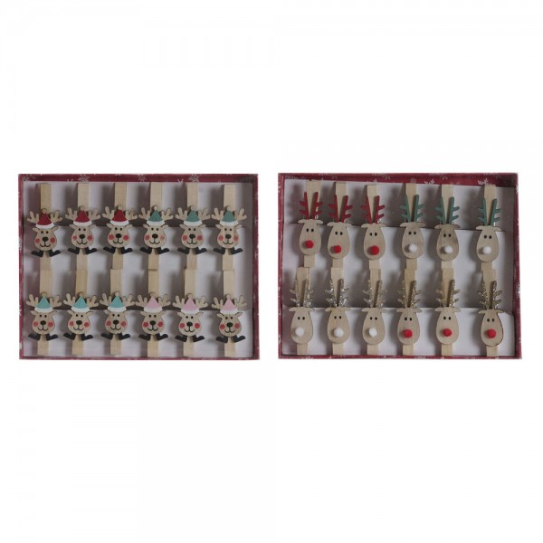 Σφιγκτήρες DKD Home Decor Ξύλο Τάρανδος (20 x 15 x 2 cm) (2 pcs)