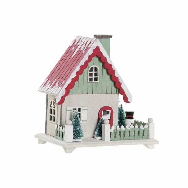 Χριστουγεννιάτικο Στολίδι DKD Home Decor Ξύλο Σπίτι (15.5 x 10 x 16 cm)