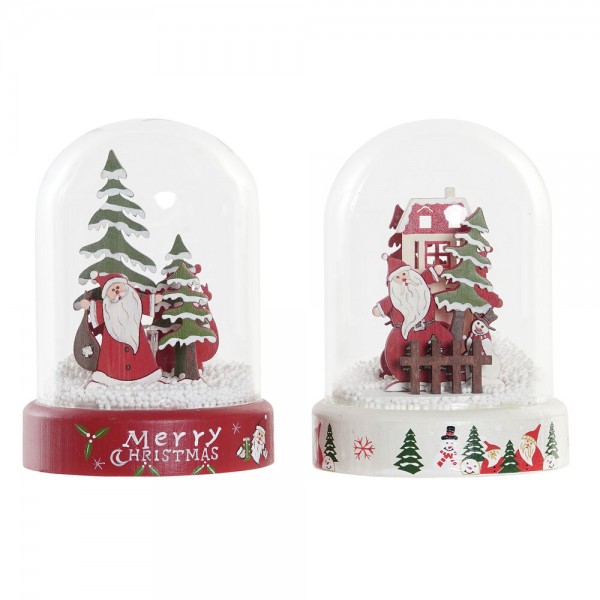 Χριστουγεννιάτικο Στολίδι DKD Home Decor Ρητίνη Κρυστάλλινο Άη Βασίλης (2 pcs) (9 x 9 x 11 cm)