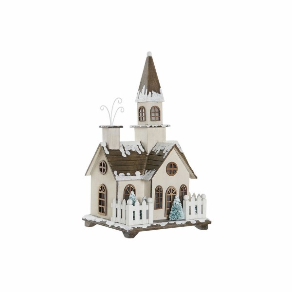 Χριστουγεννιάτικο Στολίδι DKD Home Decor Εκκλησία Ξύλο (21 x 17 x 36 cm)