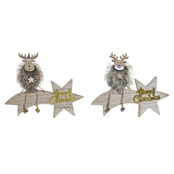 Χριστουγεννιάτικο Στολίδι DKD Home Decor Ξύλο MDF (20 x 3 x 18 cm) (2 pcs)