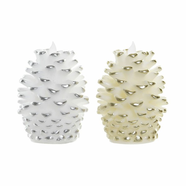 Κερί LED DKD Home Decor Χριστουγεννιάτικο στεφάνι Κερί (2 pcs) (10 x 10 x 12 cm)