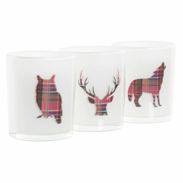 Κερί DKD Home Decor Μπορντό Χριστουγεννιάτικο στεφάνι Τάρανδος (5.5 x 5.5 x 6.5 cm)