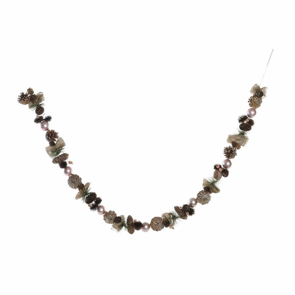 Χριστουγεννιάτικο στεφάνι DKD Home Decor Ροζ Καφέ (8 x 8 x 150 cm)