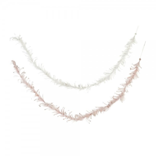 Χριστουγεννιάτικο στεφάνι DKD Home Decor Φτερά (2 pcs) (150 x 5 x 5 cm)