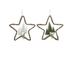 Χριστουγεννιάτικο Στολίδι DKD Home Decor ρατάν (2 pcs) (43 x 10 x 43 cm)