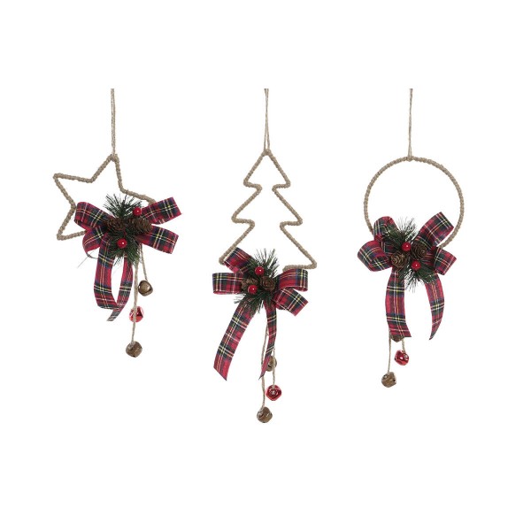 Χριστουγεννιάτικο Στολίδι DKD Home Decor Γιούτα (12,5 x 4 x 35 cm) (3 Μονάδες)