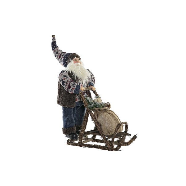 Χριστουγεννιάτικο Στολίδι DKD Home Decor Ξύλο πολυεστέρας Άη Βασίλης (42 x 25 x 48 cm)