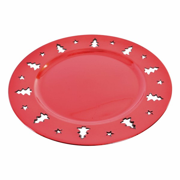 Κεντρικό Τραπεζιού DKD Home Decor Κόκκινο ΡΡ (Πολυπροπυλένιο) Χριστουγεννιάτικο στεφάνι (33 x 33 x 2 cm)