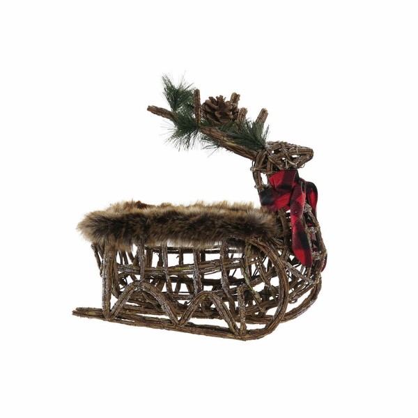 Χριστουγεννιάτικο Στολίδι DKD Home Decor Τάρανδος λυγαριά Ανανάδες (40 x 18 x 34 cm)