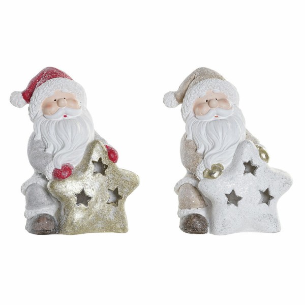 Χριστουγεννιάτικο Στολίδι DKD Home Decor Ρητίνη Άη Βασίλης (2 pcs) (26 x 19 x 31 cm)