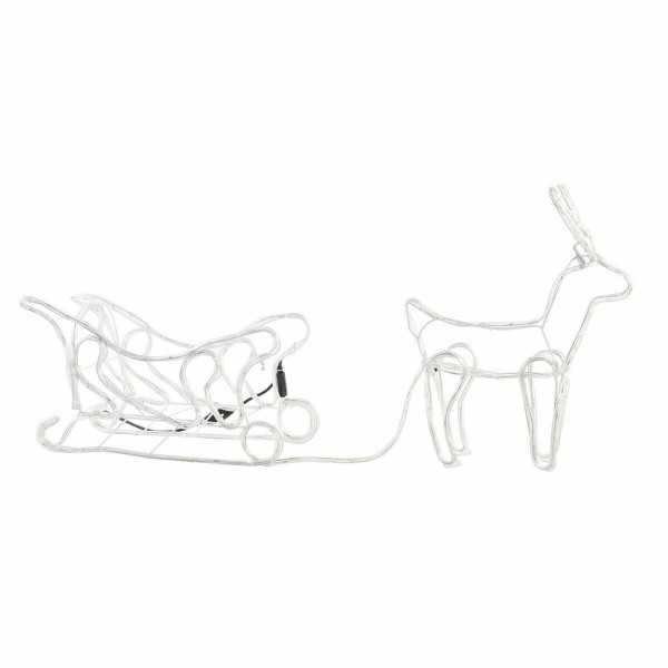 Λωρίδα φώτων DKD Home Decor Ελάφι και έλκηθρο Κίτρινο Λευκό Μέταλλο (114 x 24 x 46 cm)