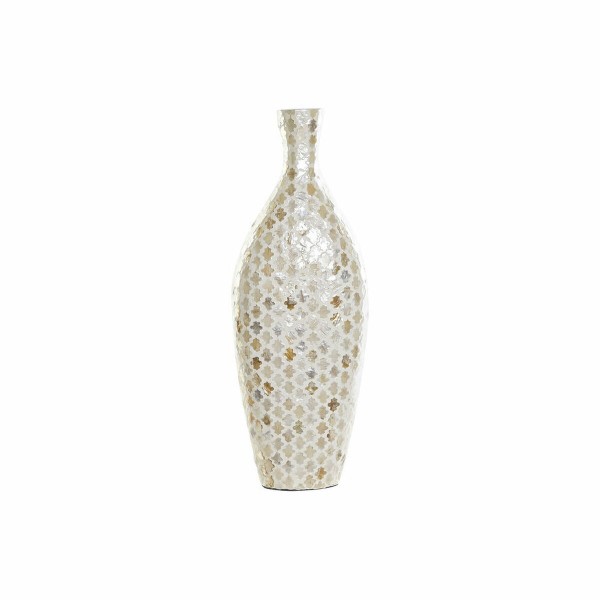 Βάζο DKD Home Decor Καφέ Κρεμ Διακοσμητική κανάτα Από φίλντισι Άραβας (24 x 16 x 59 cm)