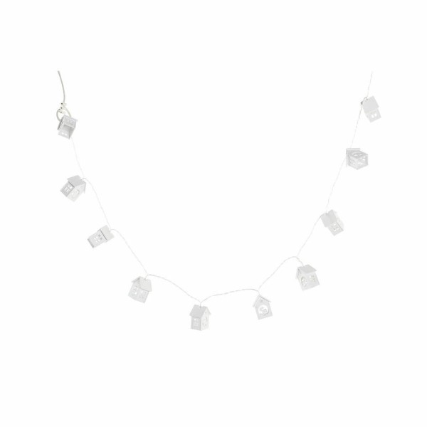 Χριστουγεννιάτικο στεφάνι DKD Home Decor Λευκό Σπίτια (120 x 4 x 6 cm)