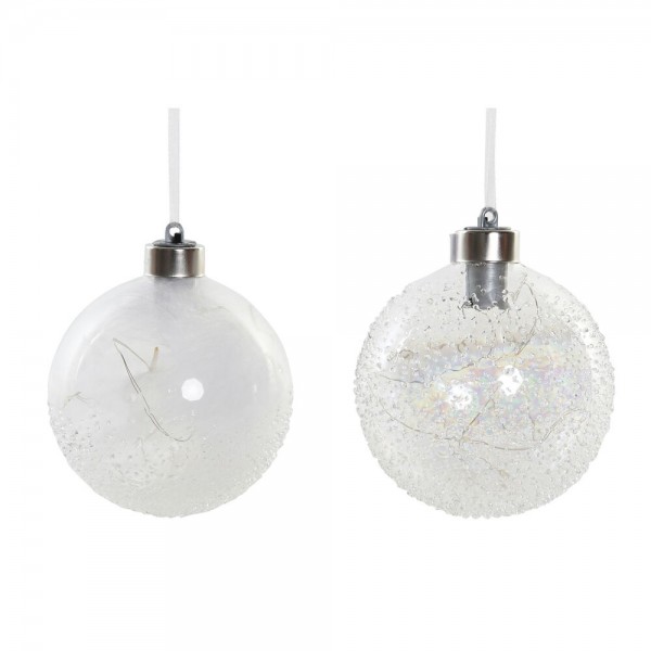 Χριστουγεννιάτικη μπάλα DKD Home Decor Κρυστάλλινο (10 x 10 x 10 cm) (2 pcs)