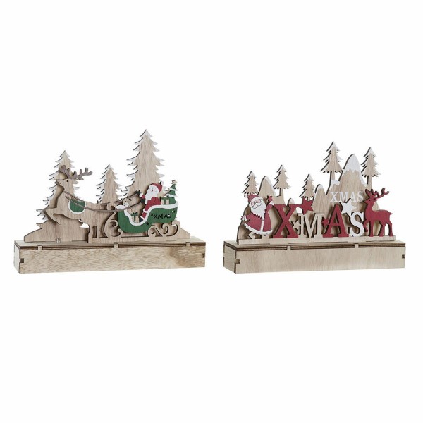 Χριστουγεννιάτικο Στολίδι DKD Home Decor Ξύλο MDF (2 pcs) (22.5 x 5 x 17 cm)