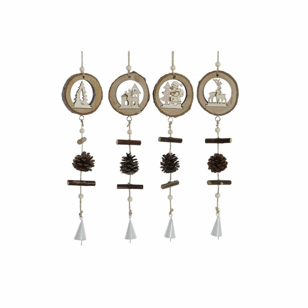 Χριστουγεννιάτικο Στολίδι DKD Home Decor Μέταλλο Ξύλο MDF (4 pcs) (8 x 4 x 42 cm)