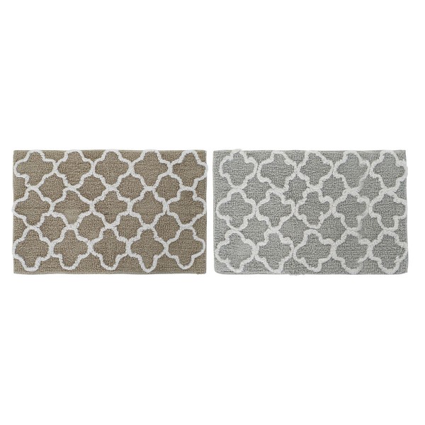Χαλάκι μπάνιου DKD Home Decor Γκρι Καφέ βαμβάκι (x2) (50 x 80 x 1 cm)