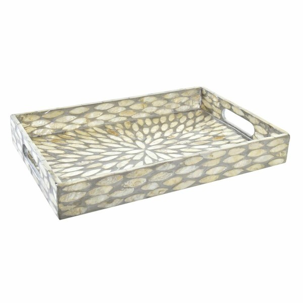 Δίσκος για σνακ DKD Home Decor Μωσαϊκό Γκρι Από φίλντισι 30 x 20 x 4 cm Boho