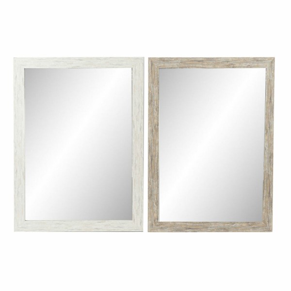 Τοίχο καθρέφτη DKD Home Decor Λευκό Κρυστάλλινο πολυστερίνη (2 pcs) (70 x 2 x 96 cm)
