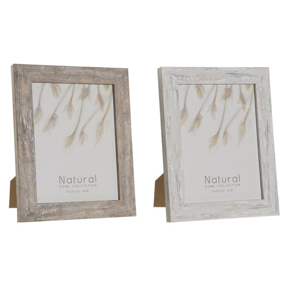 Κορνίζα DKD Home Decor Κρυστάλλινο Φυσικό Λευκό PS Σκανδιναβικός (19,5 x 2 x 24,5 cm) (x2)