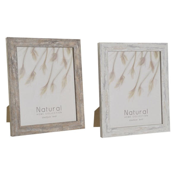 Κορνίζα DKD Home Decor Κρυστάλλινο Φυσικό Λευκό PS Σκανδιναβικός (24,6 x 2 x 29,6 cm) (x2)