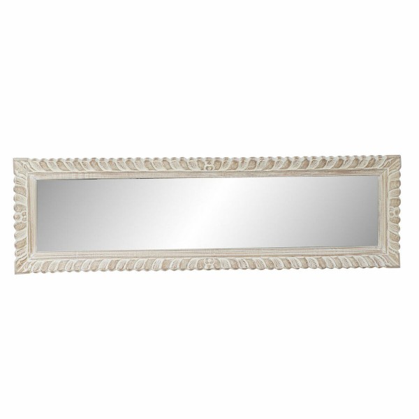 Τοίχο καθρέφτη DKD Home Decor Λευκό Χρυσό Ξύλο από Μάνγκο Ξύλο MDF (177 x 6 x 52 cm)