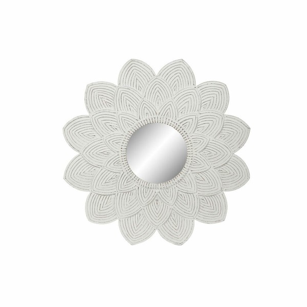 Τοίχο καθρέφτη DKD Home Decor 8424001849970 Λουλούδι Κρυστάλλινο Λευκό Ξύλο MDF Μαρινάτος (120 x 2,5 x 120 cm)