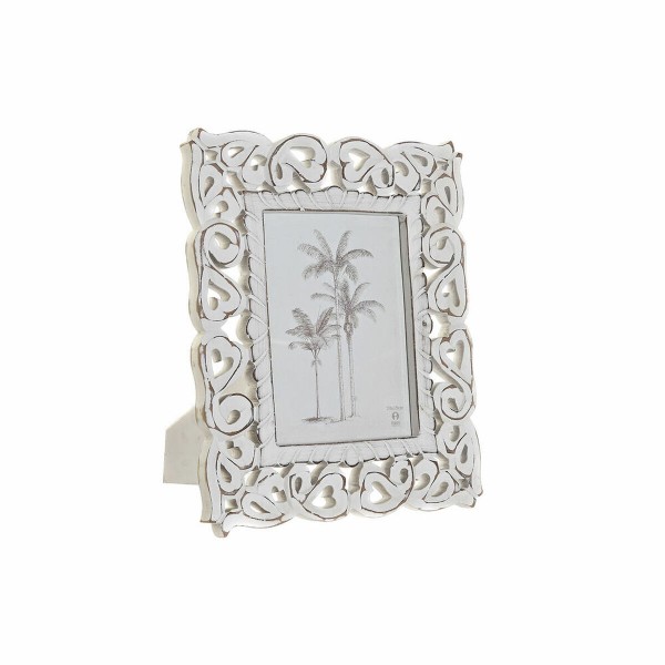 Κορνίζα DKD Home Decor Κρυστάλλινο Λευκό Ινδός Ξύλο MDF (27 x 2 x 32 cm)